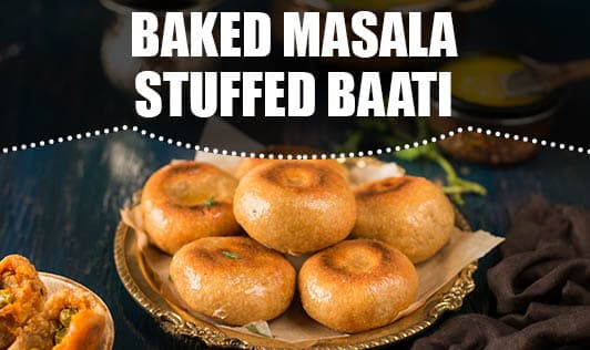 Baked masala stuffed baati