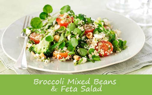 Broccoli, Mixed Beans & Feta Salad Recipe
