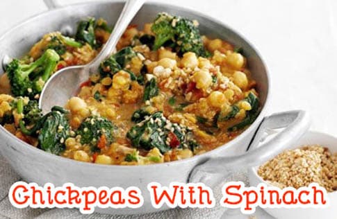 Chickpeas With Spinach & Olives Recipe