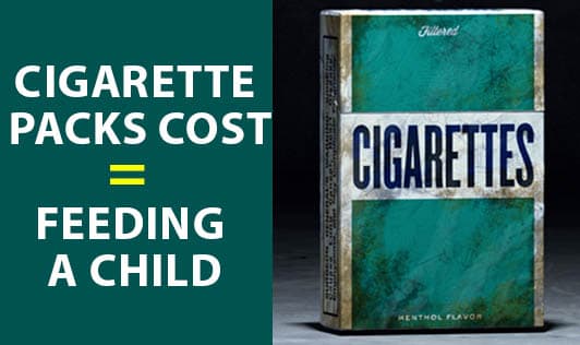 Cigarette Packs Cost = Feeding A Child