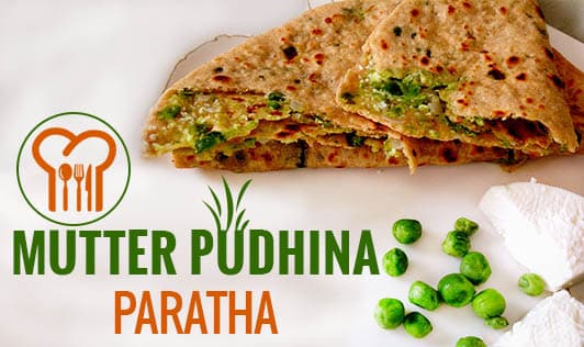 Mutter Pudhina Paratha 