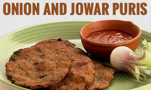 Onion and Jowar Puris