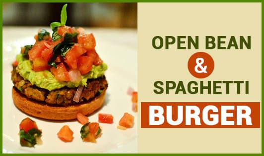 Open Bean & Spaghetti Burger
