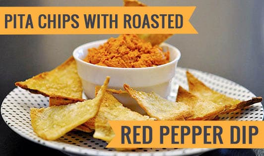 Pita Chips with Roasted Red Pepper Dip
