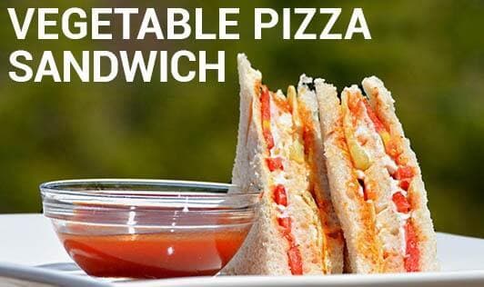 Yummy Vegetable Pizza Sandwich Recipe