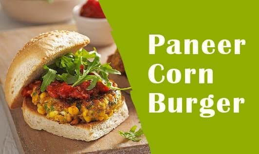 Paneer corn burger